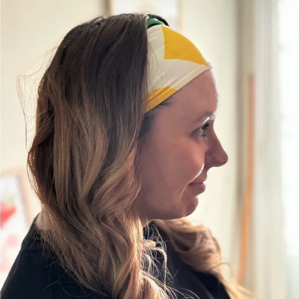 Subway Headband Stretchy eat fresh green white yellow  stretch band